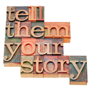 Image of the words tell them your story